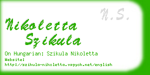 nikoletta szikula business card